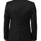 Dolce & Gabbana Black Stripes MARTINI 1 Button Suit Blazer