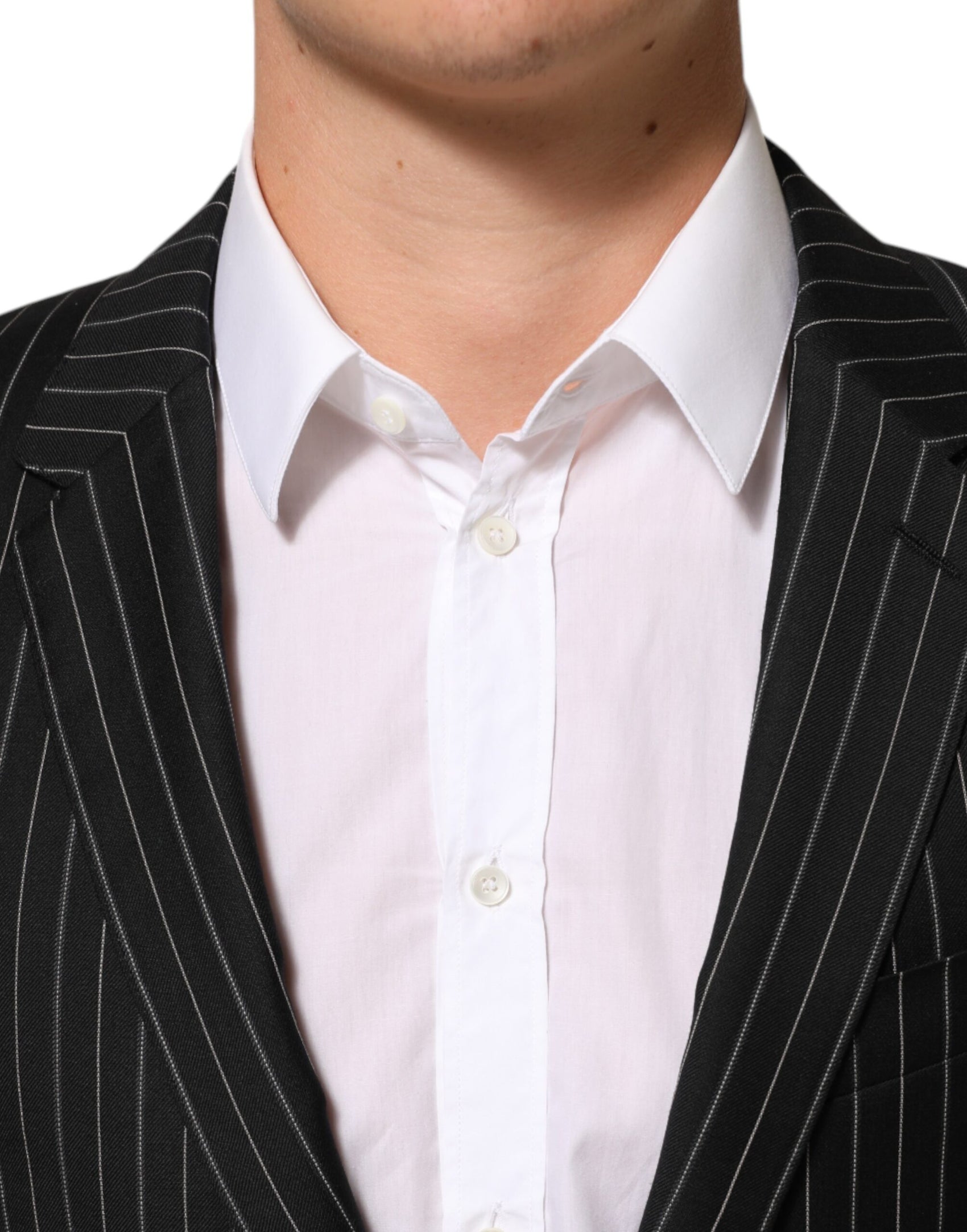 Dolce & Gabbana Black Stripes MARTINI 1 Button Suit Blazer