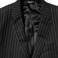 Dolce & Gabbana Black Stripes MARTINI 1 Button Suit Blazer