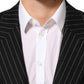 Dolce & Gabbana Black Stripes 2 Buttons Suit Jacket Blazer
