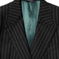 Dolce & Gabbana Black Stripes 2 Buttons Suit Jacket Blazer