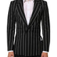 Dolce & Gabbana Black Stripes SICILIA 1 Button Suit Blazer