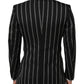 Dolce & Gabbana Black Stripes SICILIA 1 Button Suit Blazer