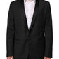 Dolce & Gabbana Black Wool GOLD 1 Button Suit Coat Blazer