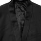 Dolce & Gabbana Black Wool GOLD 1 Button Suit Coat Blazer