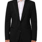 Dolce & Gabbana Black Wool 2 Buttons Suit Men Jacket Blazer