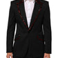 Dolce & Gabbana Black SICILIA Crystal Embellished Men Blazer