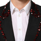 Dolce & Gabbana Black SICILIA Crystal Embellished Men Blazer