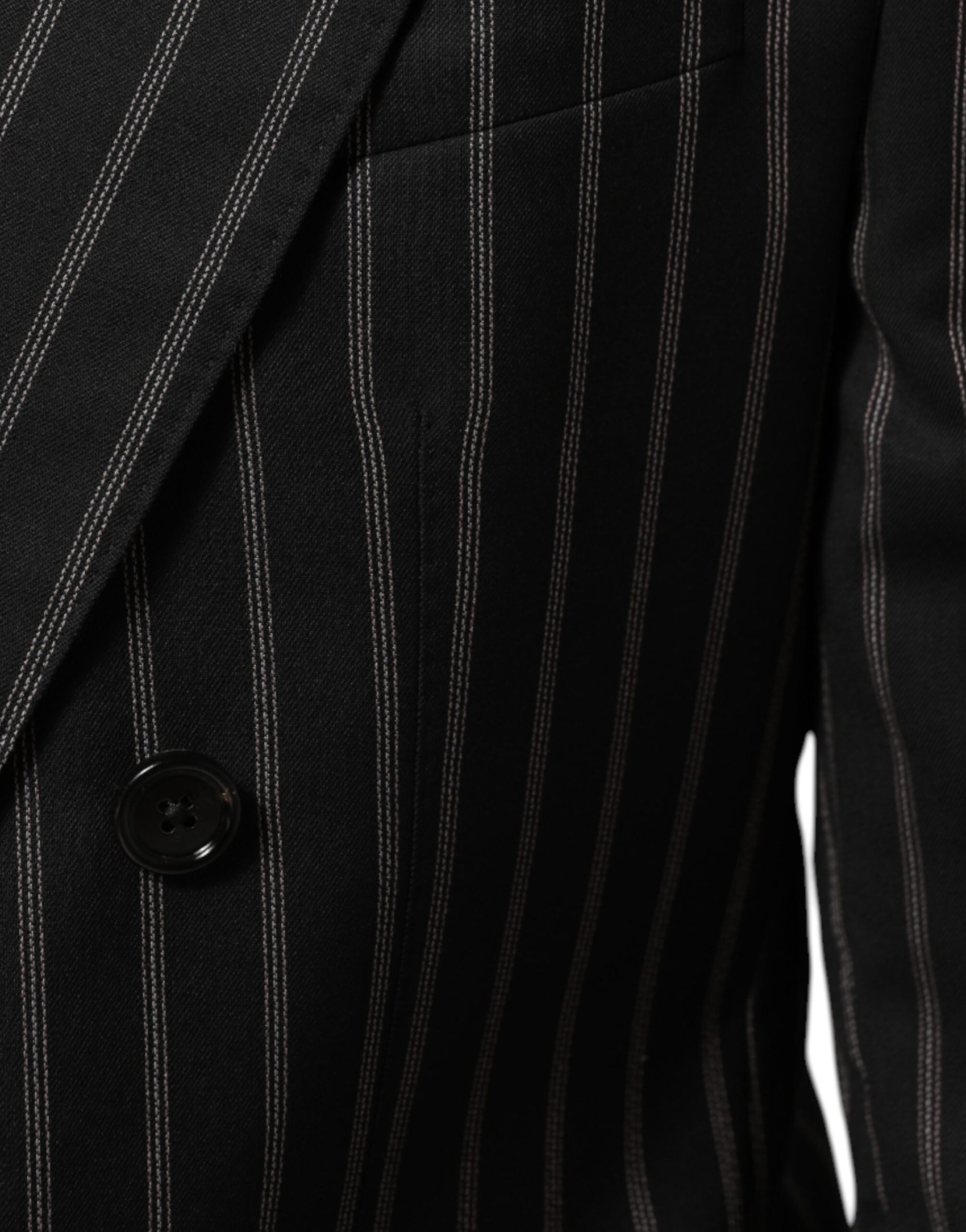 Dolce & Gabbana Black Stripes SICILIA 1 Button Suit Blazer