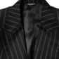 Dolce & Gabbana Black Stripes SICILIA 1 Button Suit Blazer