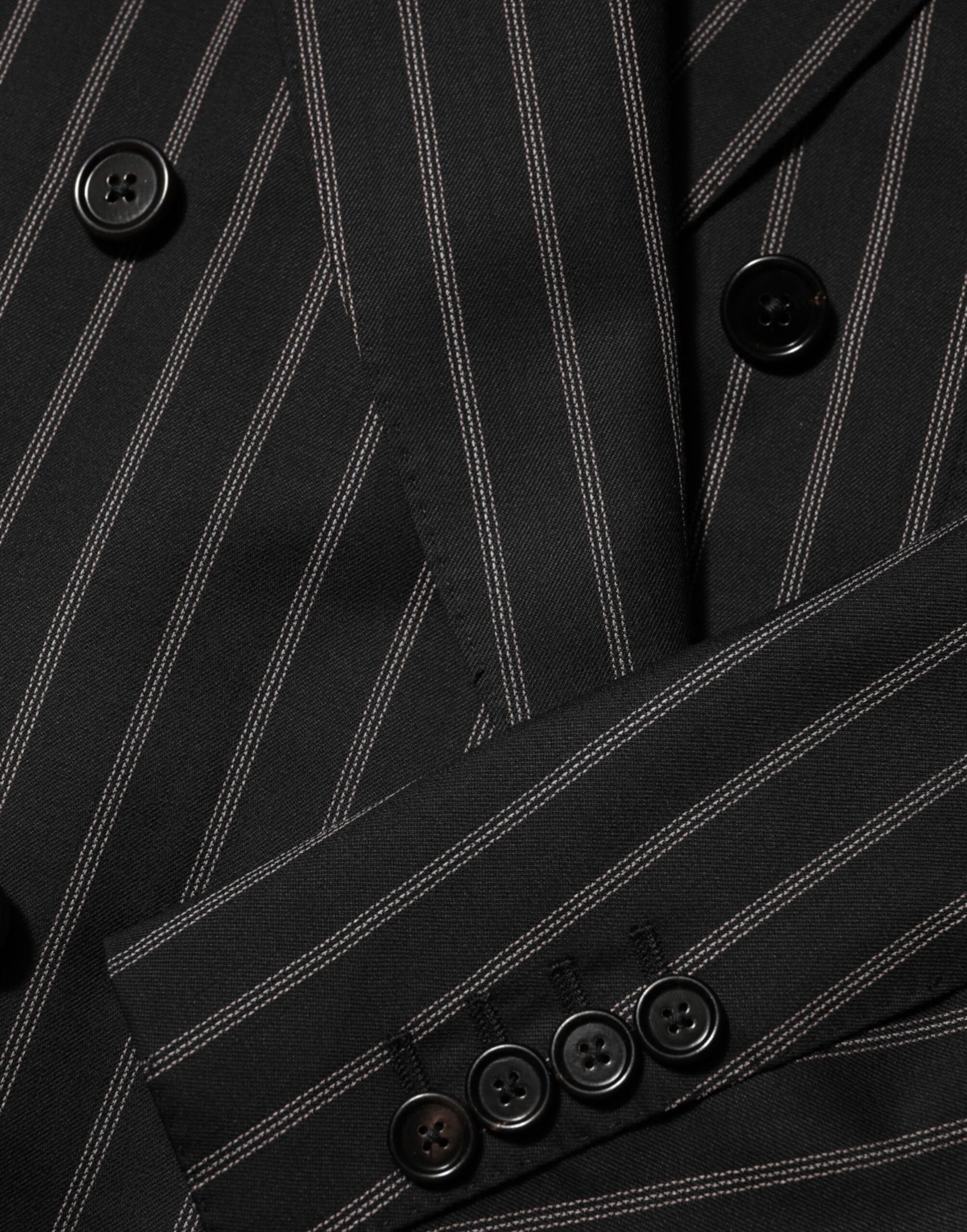 Dolce & Gabbana Black Stripes SICILIA 1 Button Suit Blazer