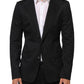 Dolce & Gabbana Black Cotton 2 Buttons Suit Jacket Blazer