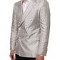 Dolce & Gabbana Beige MARTINI Double-Breasted Suit Blazer