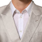 Dolce & Gabbana Beige MARTINI Double-Breasted Suit Blazer