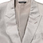 Dolce & Gabbana Beige MARTINI Double-Breasted Suit Blazer