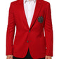 Dolce & Gabbana Red Cashmere 2 Buttons Suit Jacket Blazer