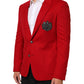 Dolce & Gabbana Red Cashmere 2 Buttons Suit Jacket Blazer