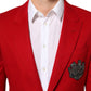 Dolce & Gabbana Red Cashmere 2 Buttons Suit Jacket Blazer