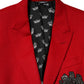 Dolce & Gabbana Red Cashmere 2 Buttons Suit Jacket Blazer