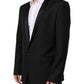 Dolce & Gabbana Black Wool GOLD 1 Button Men Suit Blazer