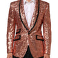 Dolce & Gabbana Pink Sequin SICILIA 1 Button Men Suit Blazer