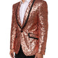 Dolce & Gabbana Pink Sequin SICILIA 1 Button Men Suit Blazer