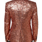 Dolce & Gabbana Pink Sequin SICILIA 1 Button Men Suit Blazer