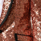 Dolce & Gabbana Pink Sequin SICILIA 1 Button Men Suit Blazer