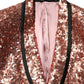 Dolce & Gabbana Pink Sequin SICILIA 1 Button Men Suit Blazer