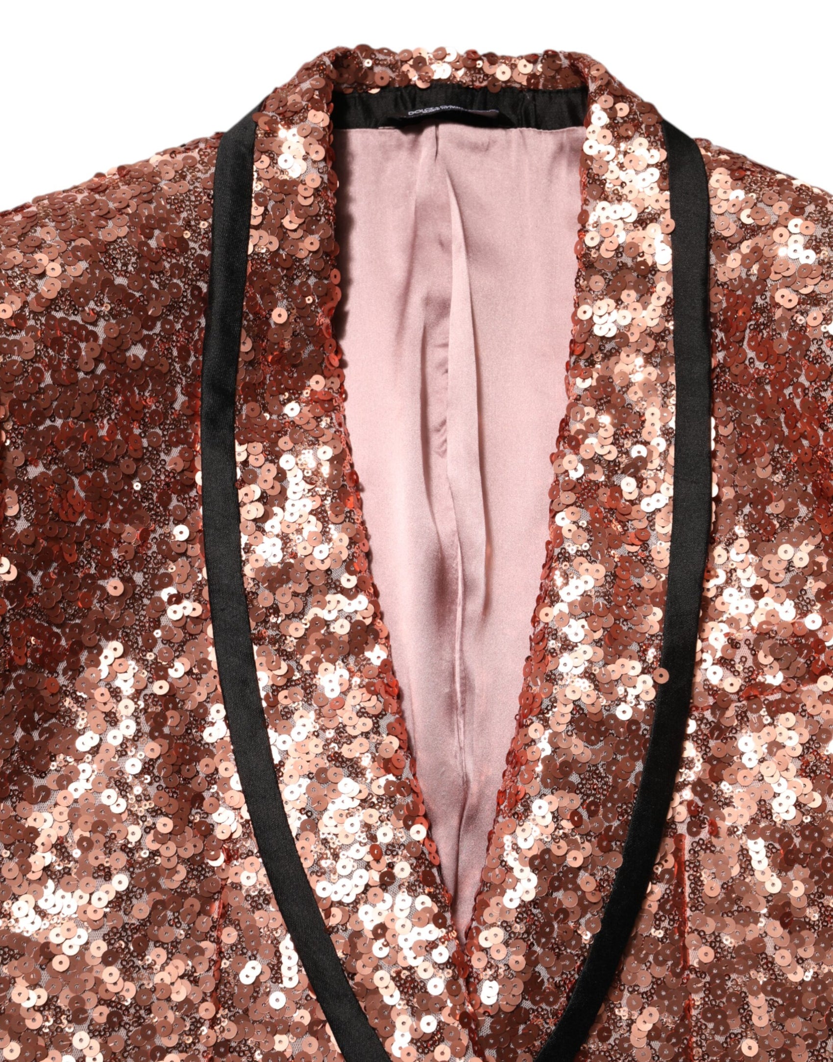 Dolce & Gabbana Pink Sequin SICILIA 1 Button Men Suit Blazer