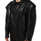 Dolce & Gabbana Black Leather Full Zip Biker Blouson Jacket