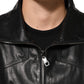 Dolce & Gabbana Black Leather Full Zip Biker Blouson Jacket