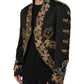 Dolce & Gabbana Black Brocade Embroidery Men Coat Jacket
