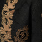 Dolce & Gabbana Black Brocade Embroidery Men Coat Jacket