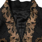 Dolce & Gabbana Black Brocade Embroidery Men Coat Jacket