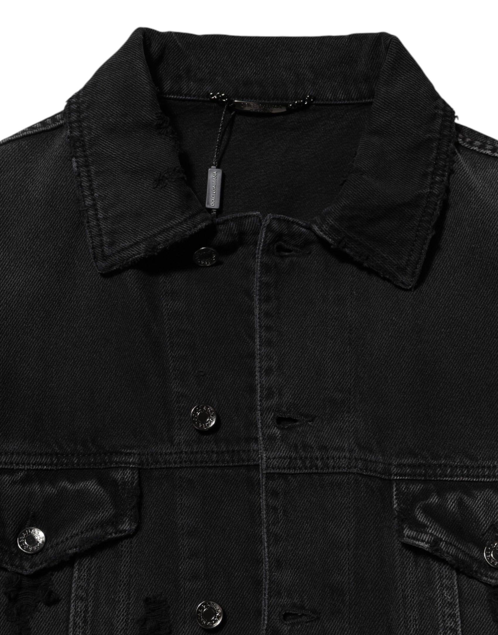 Dolce & Gabbana Black Cotton Stretch Denim Blouson Jacket