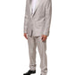 Dolce & Gabbana Light Gray Wool 2 Piece MARTINI Formal Suit