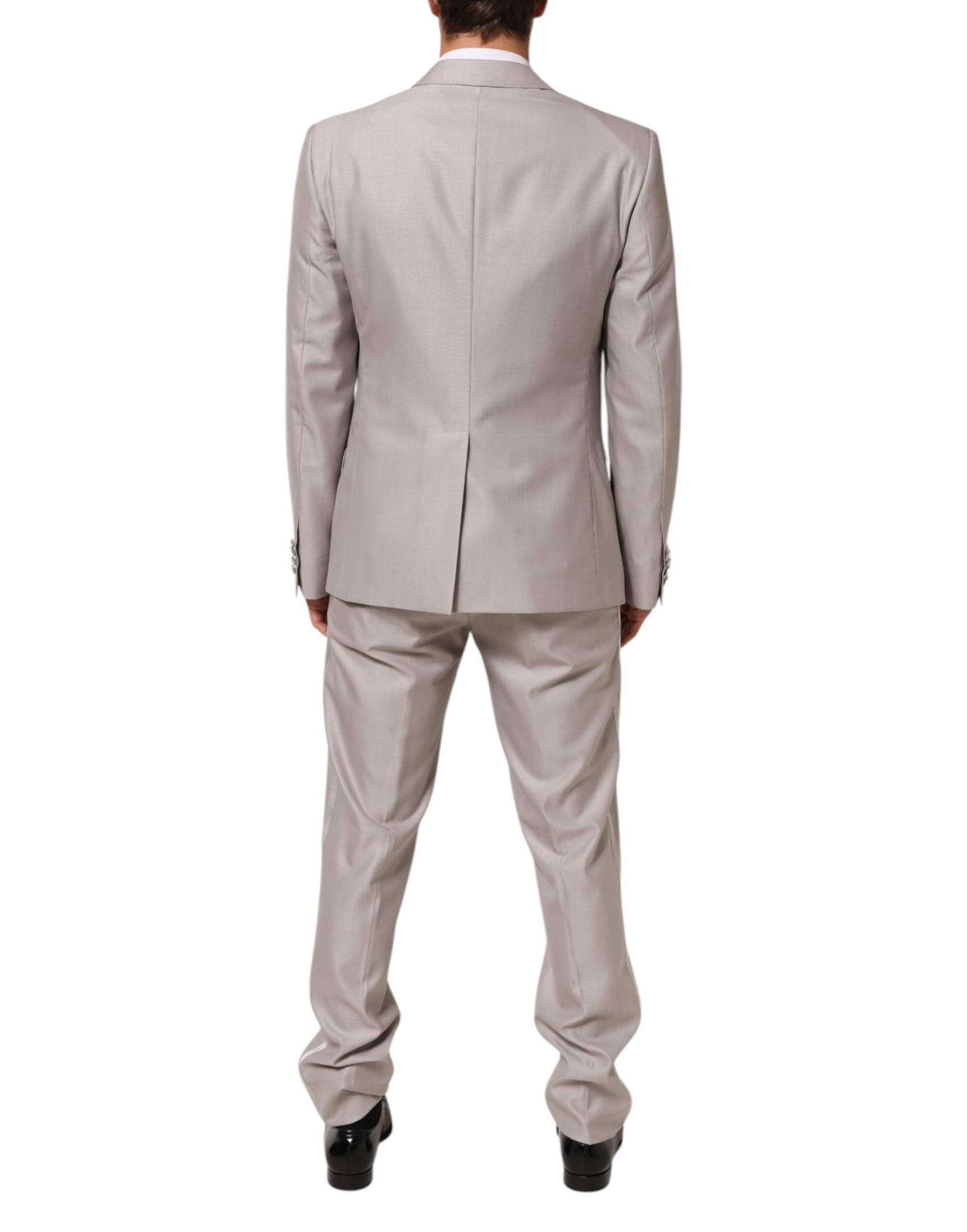 Dolce & Gabbana Light Gray Wool 2 Piece MARTINI Formal Suit