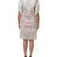 Dolce & Gabbana White Floral Lace Fringe Knee Length Dress