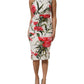 Dolce & Gabbana White Floral One Shoulder Sheath Dress