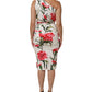 Dolce & Gabbana White Floral One Shoulder Sheath Dress