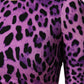 Dolce & Gabbana Violet Leopard Sheath Bodycon Mini Dress