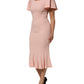 Dolce & Gabbana Pink Viscose Short Sleeves Sheath Midi Dress