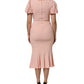 Dolce & Gabbana Pink Viscose Short Sleeves Sheath Midi Dress