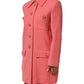 Dolce & Gabbana Pink Buttoned Down Trench Coat Jacket