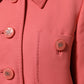 Dolce & Gabbana Pink Buttoned Down Trench Coat Jacket