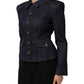 Dolce & Gabbana Dark Blue Cotton Collared Denim Coat Jacket