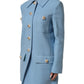Dolce & Gabbana Blue Buttoned Down Trench Coat Jacket