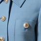 Dolce & Gabbana Blue Buttoned Down Trench Coat Jacket