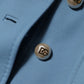 Dolce & Gabbana Blue Buttoned Down Trench Coat Jacket